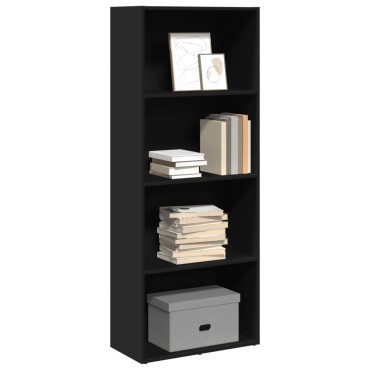 vidaXL Βιβλιοθήκη Μαύρη 60x30x152cm από Επεξεργασμένο Ξύλο 1 τεμ.