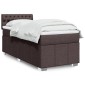 vidaXL Κρεβάτι Boxspring με Στρώμα Σκούρο Καφέ 100x200 εκ. Υφασμάτινο