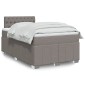vidaXL Κρεβάτι Boxspring με Στρώμα Taupe 120x190 εκ. Υφασμάτινο
