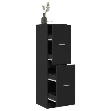 vidaXL Συρταριέρα Γενικής Χρήσης Μαύρο 40x41x144,5cm Επεξ. Ξύλο 1 τεμ.