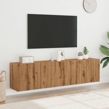 vidaXL Ντουλάπια Τοίχου Τηλεόρασης 2 τεμ. Artisian Δρυς 80x30x41εκ