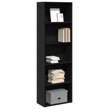 vidaXL Βιβλιοθήκη Μαύρη 60x30x189cm από Επεξεργασμένο Ξύλο 1 τεμ.