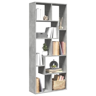 vidaXL Βιβλιοθήκη/Διαχωριστικό Χώρου Γκρι 67x25x161,5cm Επεξ. Ξύλο 1 τεμ.