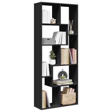 vidaXL Βιβλιοθήκη/Διαχωριστικό Χώρου Μαύρο 67x25x161,5cm Επεξ. Ξύλο 1 τεμ.