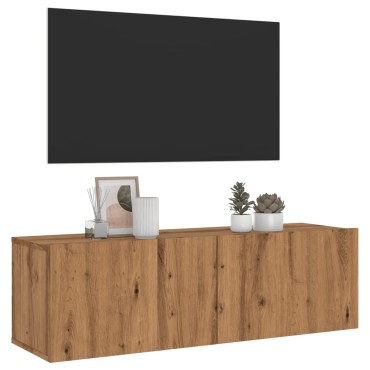 vidaXL Ντουλάπι Τηλεόρασης Τοίχου Artisan Δρυς 100x30x30cm Επ. Ξύλο