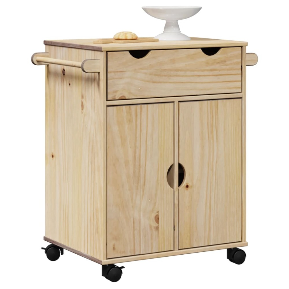 vidaXL Τρόλεϊ Κουζίνας OTTA 59x45x80cm από Μασίφ Ξύλο Πεύκου 1 τεμ.