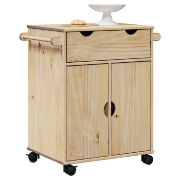 vidaXL Τρόλεϊ Κουζίνας OTTA 59x45x80cm από Μασίφ Ξύλο Πεύκου 1 τεμ.