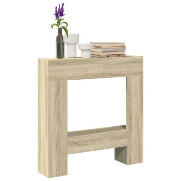 vidaXL Πλαίσιο Τζακιού Sonoma Δρυς 81x18x82 εκ. από Επεξ. Ξύλο