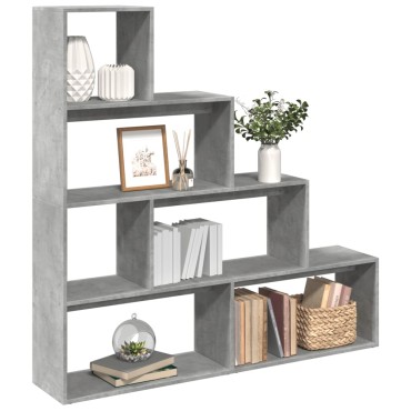 vidaXL Βιβλιοθήκη/Διαχωρ. Χώρου 4 Επ. Γκρι 143,5x29x143,5cm Επ. Ξύλο 1 τεμ.