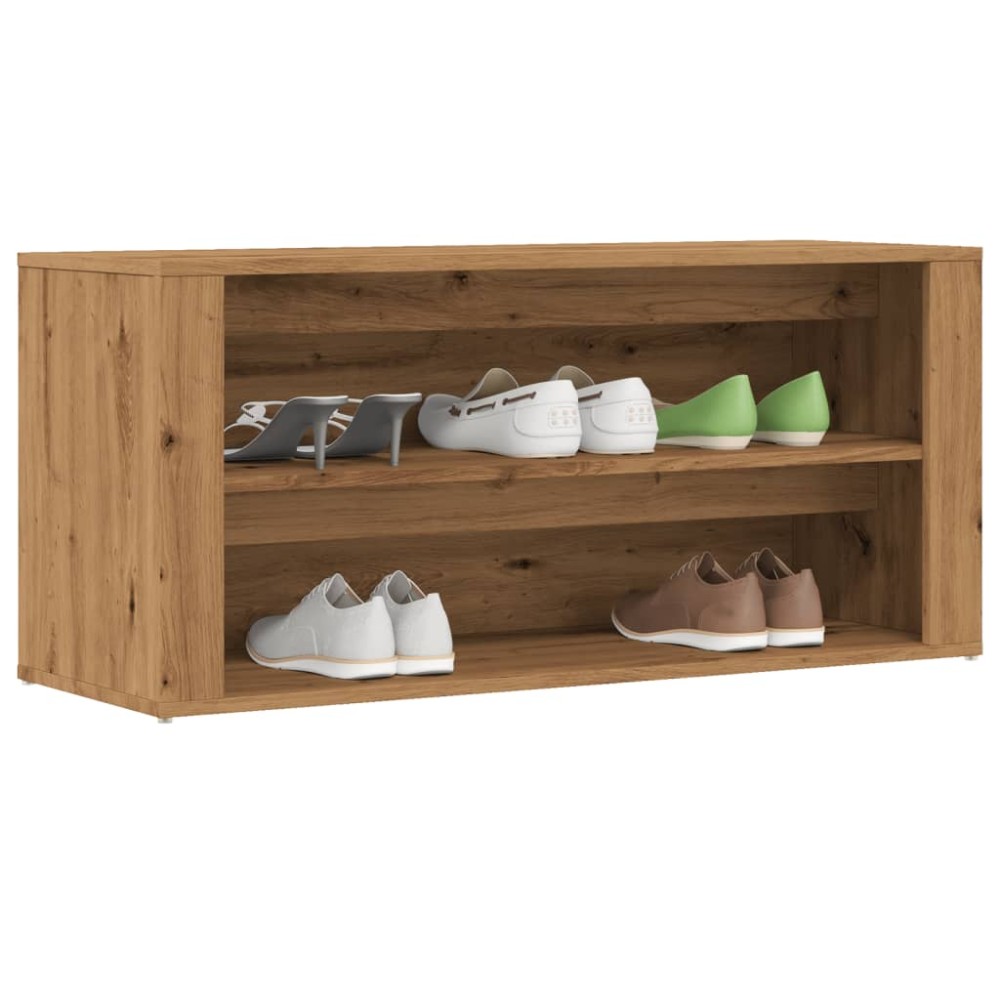 vidaXL Πάγκος Παπουτσιών Artisan Δρυς 100x35x45cm Επεξεργασμένο Ξύλο