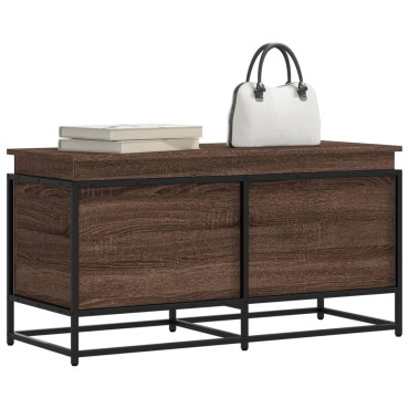 vidaXL Κουτί Αποθήκευσης με Καφέ Δρυς 100x40x51,5 εκ. Επεξ. Ξύλο