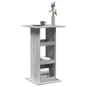 vidaXL Τραπέζι Μπαρ με Ράφια Γκρι Sonoma 60x60x102cm Επεξ. Ξύλο 1 τεμ.