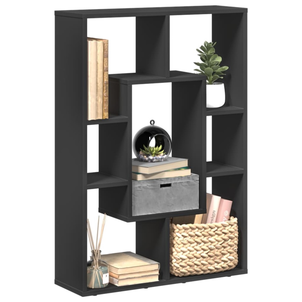 vidaXL Βιβλιοθήκη Μαύρη 63x20x90cm από Επεξεργασμένο Ξύλο 1 τεμ.