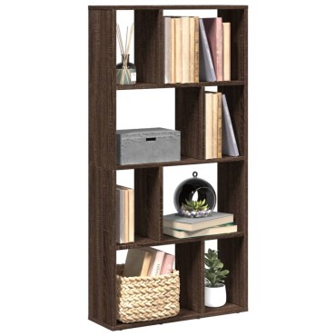vidaXL Βιβλιοθήκη Καφέ Δρυς 60x20x120cm από Επεξεργασμένο Ξύλο 1 τεμ.