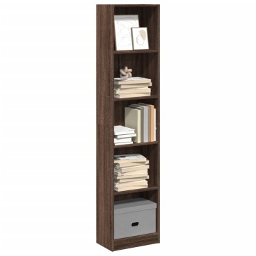 vidaXL Βιβλιοθήκη Καφέ Δρυς 40x24x176cm από Επεξεργασμένο Ξύλο 1 τεμ.