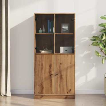 vidaXL Ντουλάπα με Πόρτες Αρτισιανή Δρυς 68x37x142cm Επεξ. Ξύλο 1 τεμ.