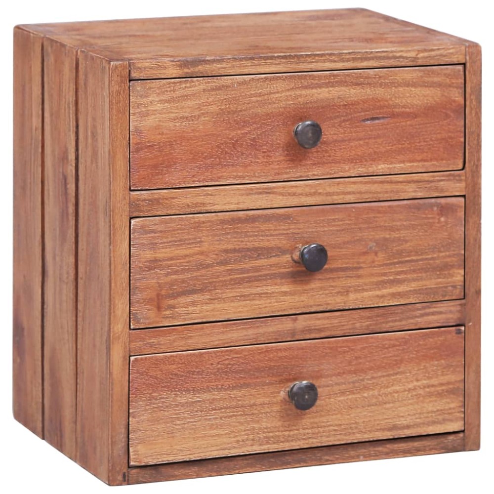 vidaXL Κομοδίνο με 3 Συρτάρια 35x25x35cm από Μασίφ Ξύλο Μαόνι 1 τεμ.