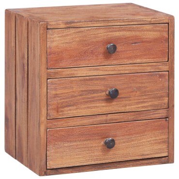vidaXL Κομοδίνο με 3 Συρτάρια 35x25x35cm από Μασίφ Ξύλο Μαόνι 1 τεμ.