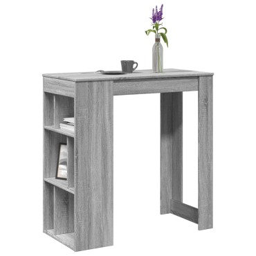 vidaXL Τραπέζι Μπαρ με Ράφια Γκρι Sonoma 102x50x103,5cm Επεξεργ. Ξύλο 1 τεμ.