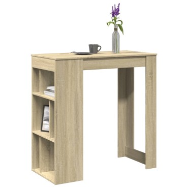 vidaXL Τραπέζι Μπαρ με Ράφια Sonoma Δρυς 102x50x103,5cm Επεξ. Ξύλο 1 τεμ.