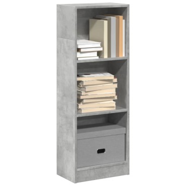 vidaXL Βιβλιοθήκη Γκρι Σκυροδέματος 40x24x109cm Επεξεργ. Ξύλο 1 τεμ.