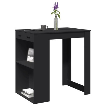 vidaXL Τραπέζι Μπαρ Μαύρο 102x70x103,5cm Επεξεργ. Ξύλο 1 τεμ.