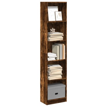 vidaXL Βιβλιοθήκη Καπνιστή Δρυς 40x24x176cm από Επεξεργασμένο Ξύλο 1 τεμ.