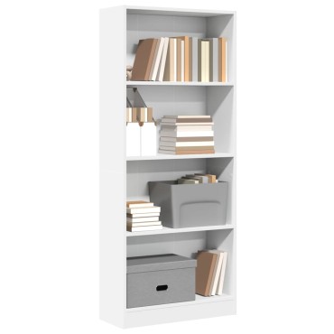 vidaXL Βιβλιοθήκη Λευκή 60x24x143cm από Επεξεργασμένο Ξύλο 1 τεμ.