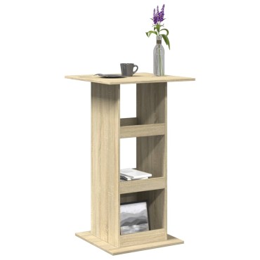 vidaXL Τραπέζι Μπαρ με Ράφια Sonoma Δρυς 60x60x102cm Επεξ. Ξύλο 1 τεμ.