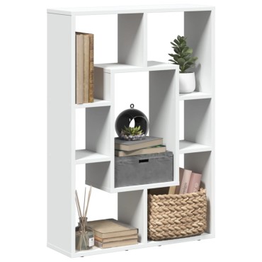 vidaXL Βιβλιοθήκη Λευκή 63x20x90cm από Επεξεργασμένο Ξύλο 1 τεμ.