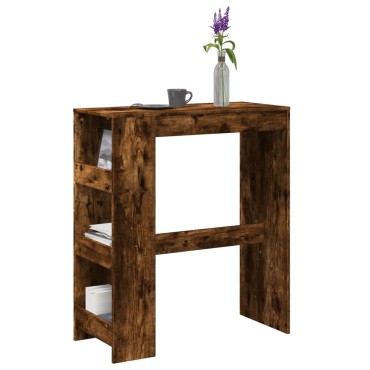 vidaXL Τραπέζι Μπαρ με Ράφια Δρυς 90x40x103,5cm Επεξεργ. Ξύλο 1 τεμ.
