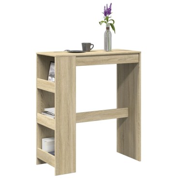vidaXL Τραπέζι Μπαρ με Ράγες Sonoma Δρυς 90x40x103,5cm Επεξεργ. Ξύλο 1 τεμ.