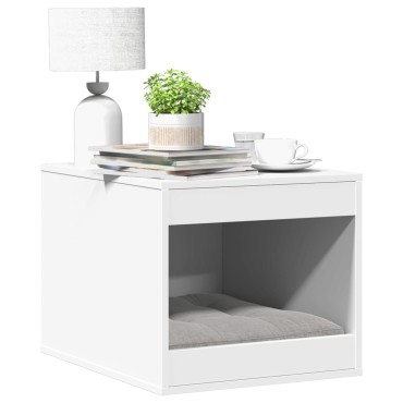 vidaXL Τουαλέτα Γάτας Περίφραξη Λευκό 47x59x42 εκ. Επεξεργασμ. Ξύλο
