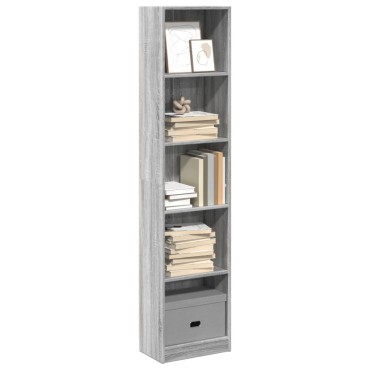 vidaXL Βιβλιοθήκη Γκρι Sonoma 40x24x176cm από Επεξεργασμένο Ξύλο 1 τεμ.