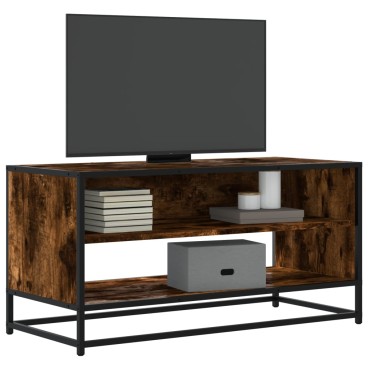 vidaXL Έπιπλο Τηλεόρασης Καπνιστή Δρυς 91x40x46cm Επεξ. Ξύλο/Μέταλλο