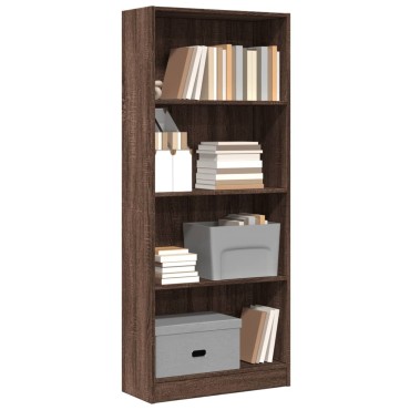 vidaXL Βιβλιοθήκη Καφέ Δρυς 60x24x143cm από Επεξεργασμένο Ξύλο 1 τεμ.