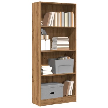 vidaXL Βιβλιοθήκη Αρτισιανή Δρυς 60x24x143cm από Επεξεργασμένο Ξύλο 1 τεμ.