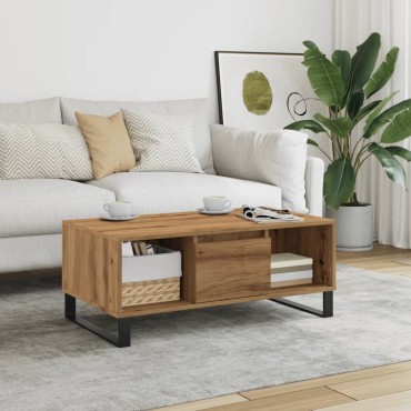 vidaXL Τραπεζάκι Σαλονιού Αρτισιανή Δρυς 90x50x36,5cm Επεξεργασμ. Ξύλο 1 τεμ.