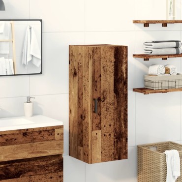 vidaXL Ντουλάπι Τοίχου Όψη Παλαιού Ξύλου 34,5x34x90cm Επεξ. Ξύλο 1 τεμ.