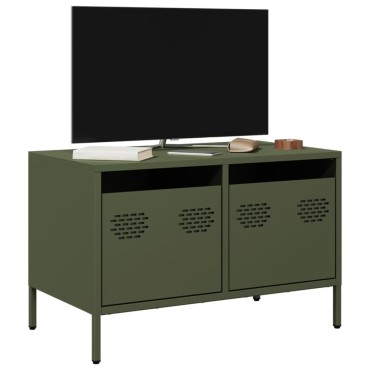 vidaXL Έπιπλο Τηλεόρασης Λαδί 68x39x43,5cm Χάλυβας Ψυχρής Έλασης