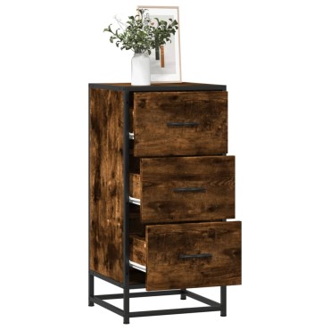 vidaXL Ραφιέρα Καπνιστή Δρυς 35,5x35x76cm Επεξ. Ξύλο + Μέταλλο 1 τεμ.