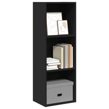 vidaXL Βιβλιοθήκη Μαύρο 40x30x114cm από Επεξεργασμένο Ξύλο 1 τεμ.