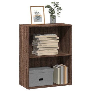 vidaXL Βιβλιοθήκη Καφέ Δρυς 60x30x77cm από Επεξεργασμένο Ξύλο 1 τεμ.