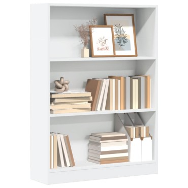 vidaXL Βιβλιοθήκη Λευκή 80x24x109cm από Επεξεργασμένο Ξύλο 1 τεμ.