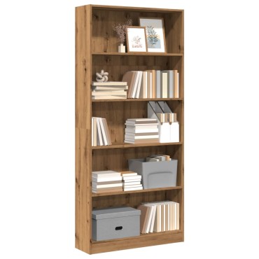 vidaXL Βιβλιοθήκη Αρτισιανή Δρυς 80x24x176cm από Επεξεργασμένο Ξύλο 1 τεμ.