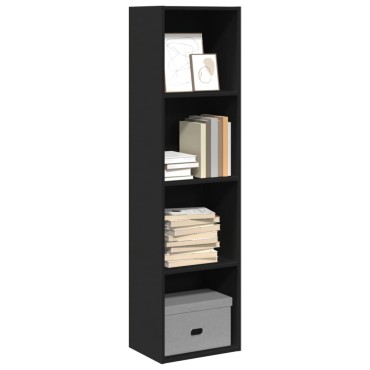 vidaXL Βιβλιοθήκη Μαύρο 40x30x152cm από Επεξεργασμένο Ξύλο 1 τεμ.
