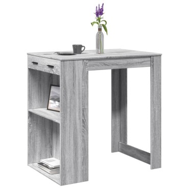 vidaXL Τραπέζι Μπαρ Γκρι Sonoma 102x70x103,5cm Επεξεργ. Ξύλο 1 τεμ.
