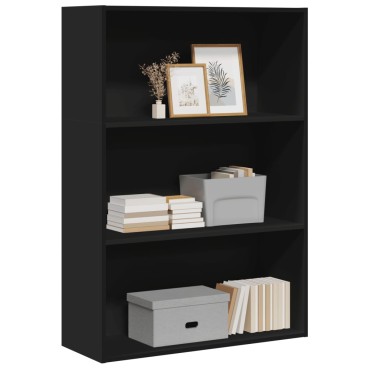vidaXL Βιβλιοθήκη Μαύρη 80x30x114cm από Επεξεργασμένο Ξύλο 1 τεμ.