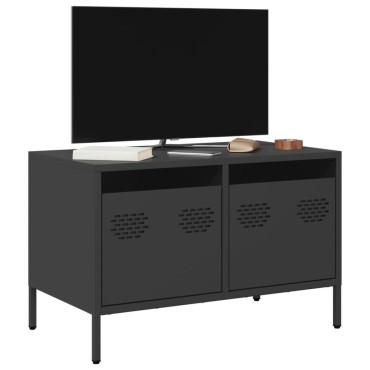 vidaXL Έπιπλο Τηλεόρασης Μαύρο 68x39x43,5cm Χάλυβας Ψυχρής Έλασης