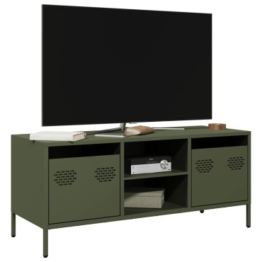 vidaXL Έπιπλο Τηλεόρασης Λαδί 101,5x39x43,5cm Ατσάλι Ψυχρής Έλασης